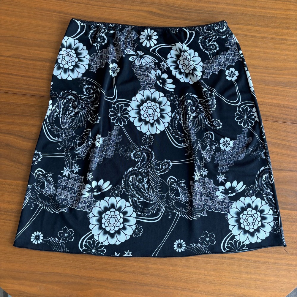 90s Vintage Rag Midi Skirt XL Floral Grunge Fairy Whimsigoth Y2K Ren Faire Beach - Picture 8 of 14
